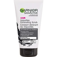 SkinActive Exfoliant éliminant les impuretés avec charbon Nettoyant Visage  pour peau grasse, désincruste les pores, ravive le teint, 150 ml