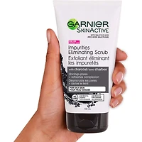 SkinActive Exfoliant éliminant les impuretés avec charbon Nettoyant Visage  pour peau grasse, désincruste les pores, ravive le teint, 150 ml