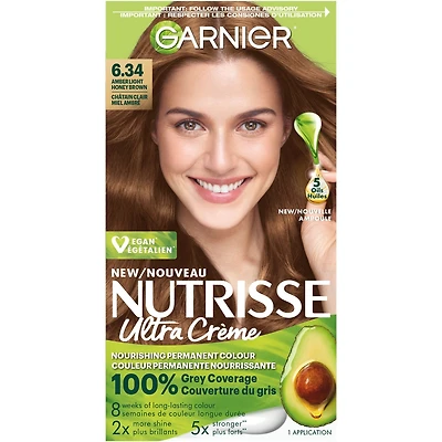 Nutrisse Ultra Crème, Permanent Hair Dye, 100% Grey Coverage
