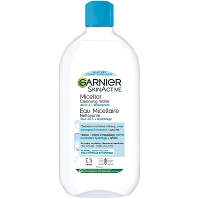 Micellar Cleansing Water, All-in-One Cleanser and Waterproof Makeup Remover for All Skin Types