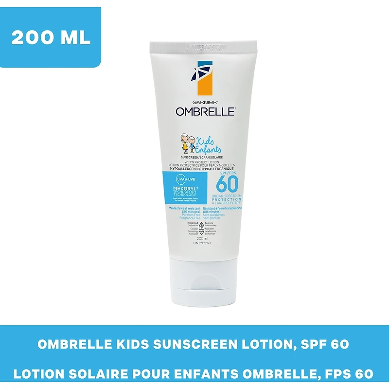 Lotion solaire hypoallergénique pour enfants, FPS 60