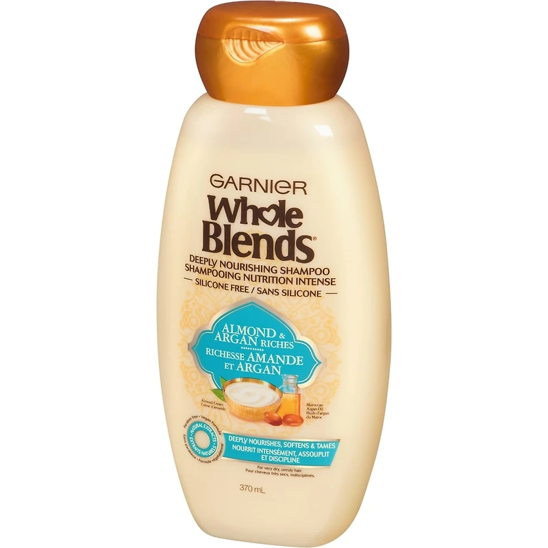 Whole Blends Shampoo, pour cheveux secs, huile d'amande et d'argan