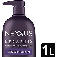 Revitalisant Réparateur pour cheveux secs et abîmés Nexxus Keraphix avec ProteinFusion avec protéine de kératine et riz noir 1 L