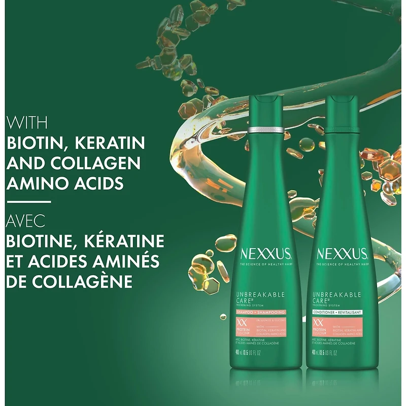 Revitalisant Épaississant pour cheveux fins et clairsemés Nexxus Unbreakable Care™ avec kératine, collagène, biotine