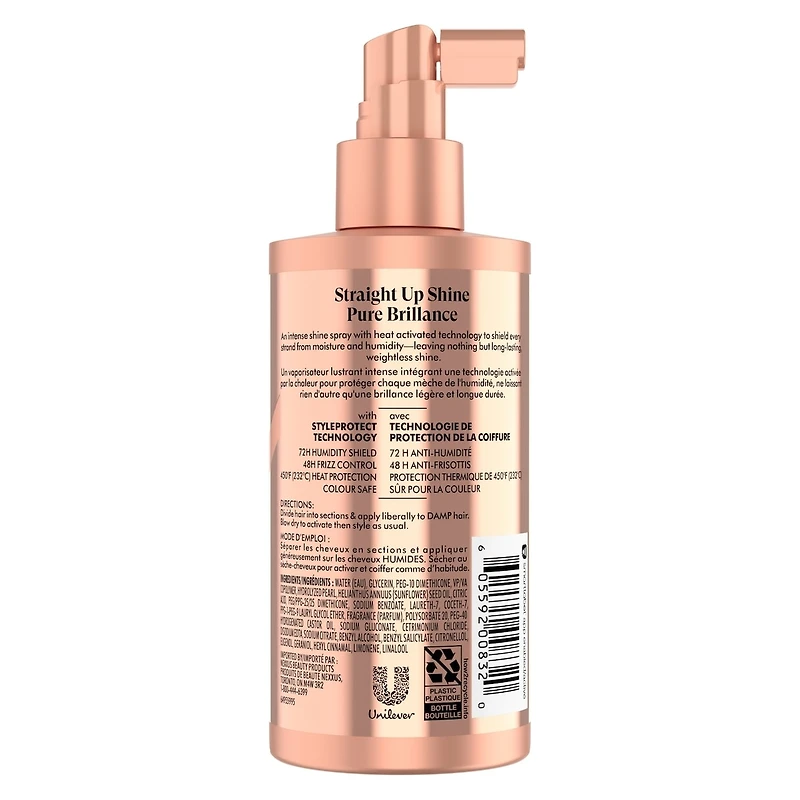 Nexxus Epic Shine Spray Anti-Humidité Protection Thermique pour une Brillance Durable et Légère, avec Technologie StyleProtect 236mL