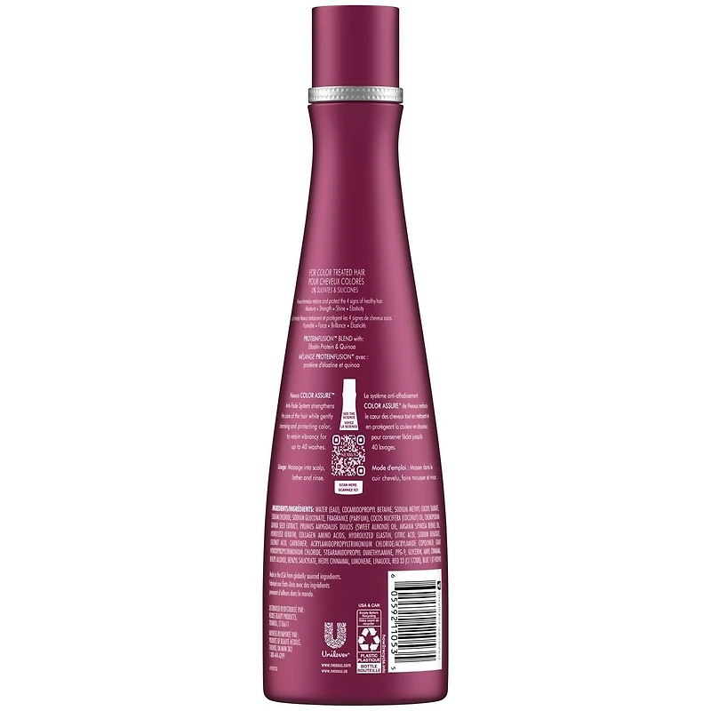 Nexxus Colour Assure Sulfate-Free Shampoo Hair Care For Colour Treated Hair made with Elastin Protein and Quinoa 400 ml