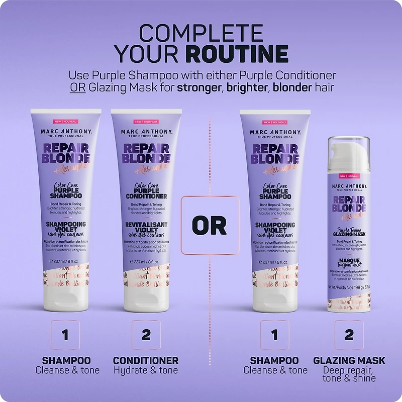 Marc Anthony Masque Tonifiant Violet, Repair Blonde Rescueplex, 6.7oz