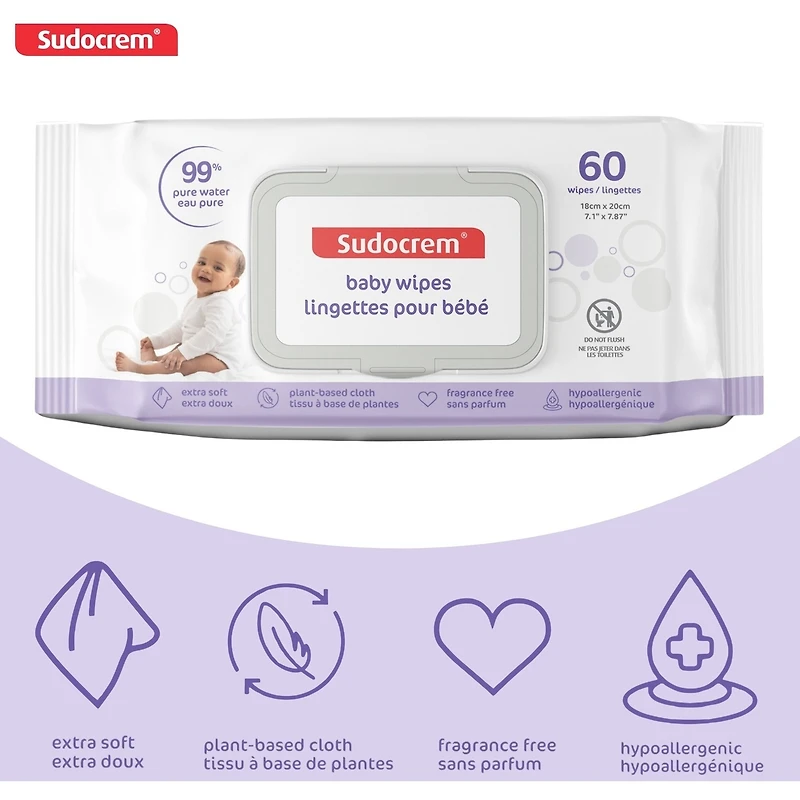 Sudocrem® Eau Pure Lingettes Pour Bèbè