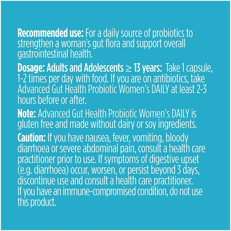 santé intestinale évoluée probiotique pour femmes, soin quotidien, de Genuine Health, 50 milliards d'UFC, 15 souches multiples