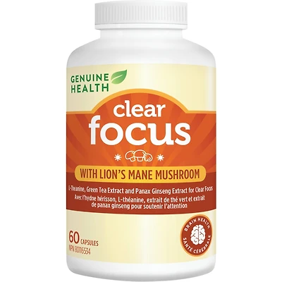 Clear Focus with Lion's Mane Mushroom, Vegan, Gluten Free, Soy Free, Non GMO