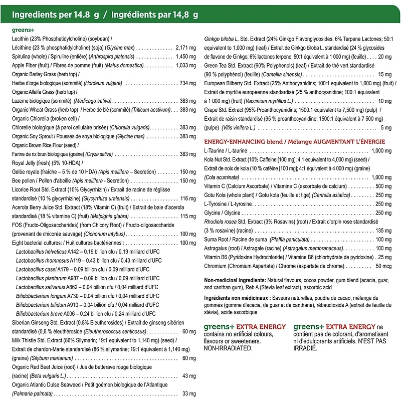 greens+ extra energy