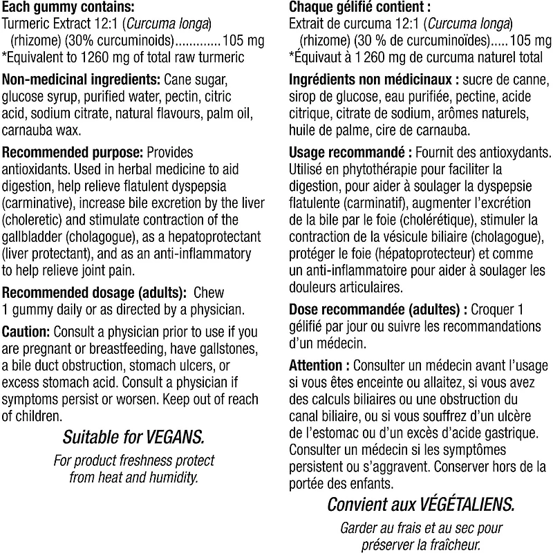 Curcumine de Curcuma 1 260 mg orange