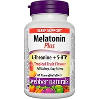 Mélatonine Plus L-Théanine + 5-HTP Arôme de fruits tropicaux