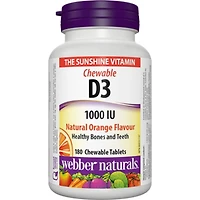 Vitamin D3 Chewable 1000 IU, Natural Orange Flavour