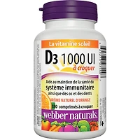 Vitamin D3 Chewable 1000 IU, Natural Orange Flavour