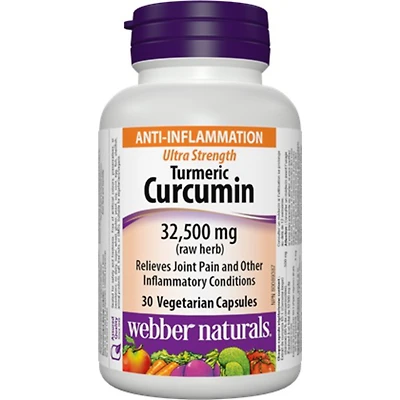 Curcumine de curcuma Ultra-fort avec poivre noir 32 500 mg (plante brute)