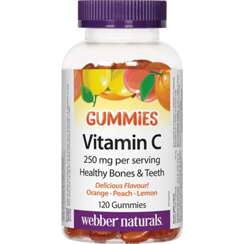 Vitamine C  250 mg orange · pêche · citron