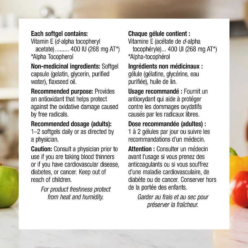Vitamine E Source naturelle 400 UI