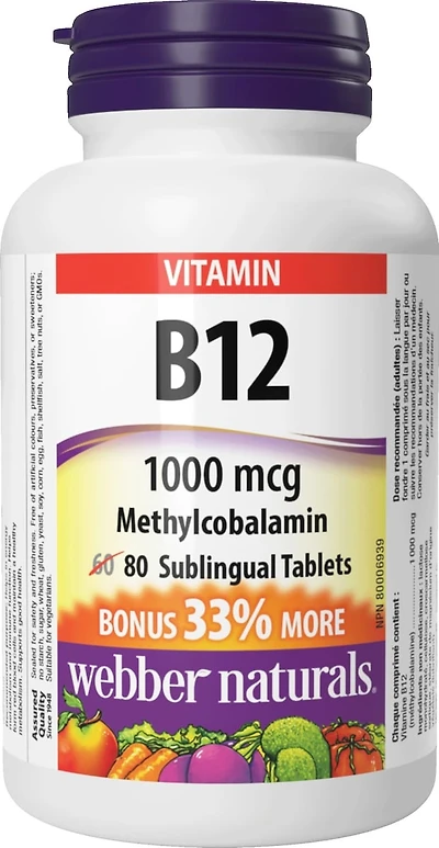 Vitamin B12 Methylcobalamin 1000 mcg