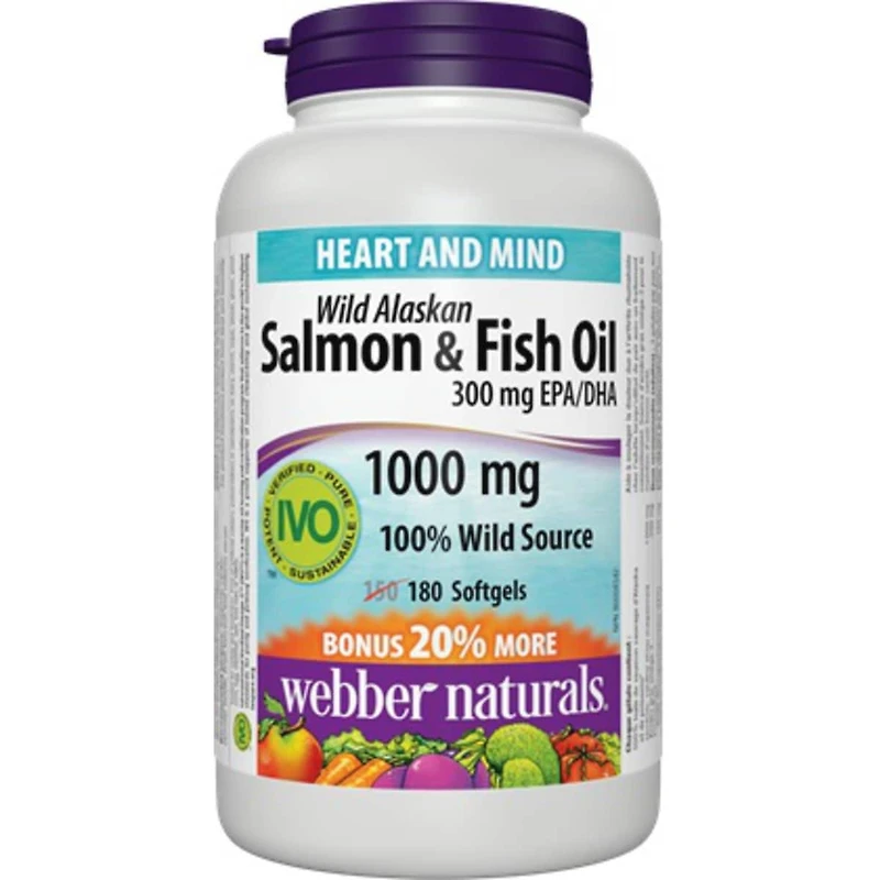 Huile de poissons et de saumon sauvage d’Alaska 300 mg AEP/ADH 1 000 mg