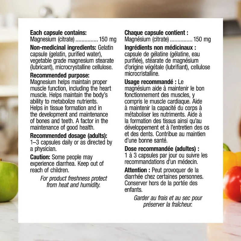 Citrate de magnésium Forte absorption 150 mg
