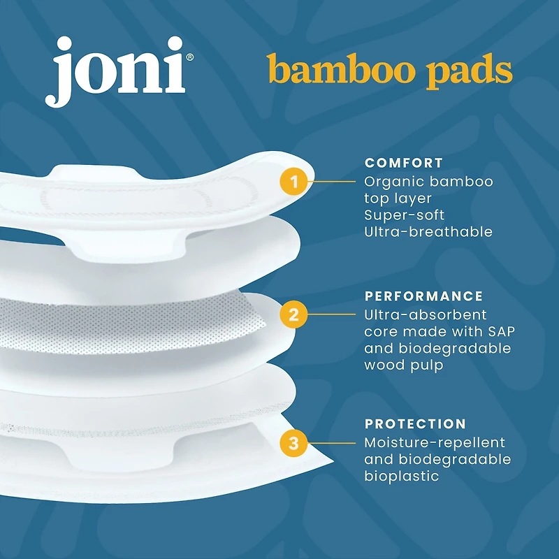Organic Bamboo Regular Pads • Breathable, Plant-based