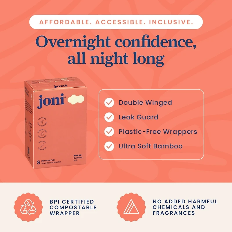 Organic Bamboo Overnight Pads • All-Night Comfort, Plant-based
