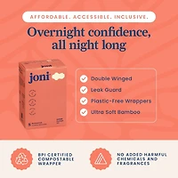 Organic Bamboo Overnight Pads • All-Night Comfort, Plant-based