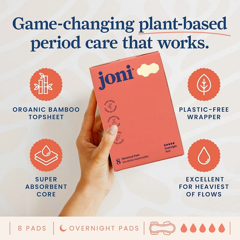 Serviettes hygiéniques de nuit en bambou biologique • Confort toute la nuit, à base de plantes