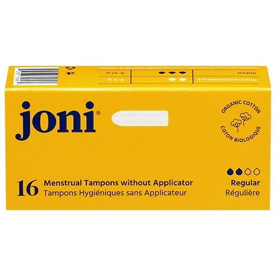 Organic Cotton Regular Tampons (non-applicator) • 100% Cotton, Plastic-Free