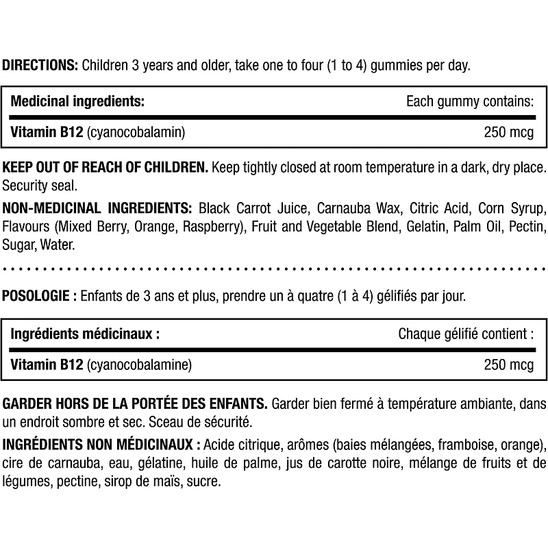 Bien grandir POUR ENFANTS avec vitamine B12