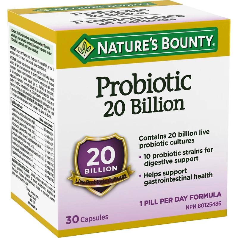 Probiotic, 20 Billion Live Probiotic Cultures