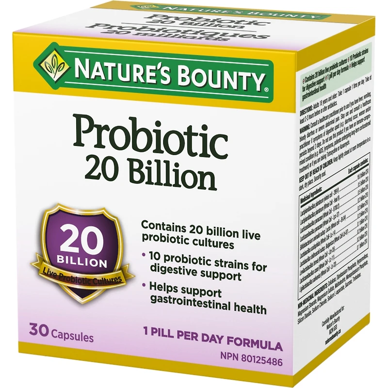 Probiotic, 20 Billion Live Probiotic Cultures