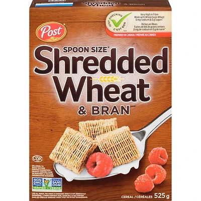 Céréales Shredded Wheat Spoon Size et Bran de Post