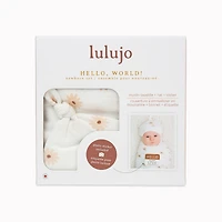 Hello World Baby Hat & Blanket Set - Navy Triangles