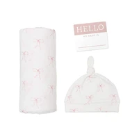 Hello World Baby Hat & Blanket Set - Daisies