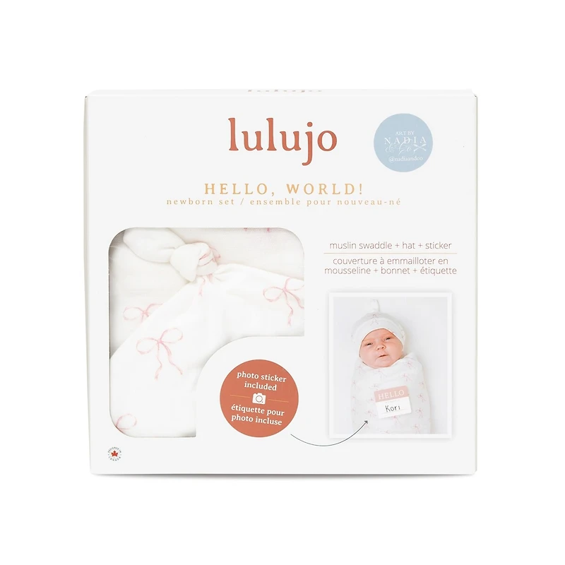Hello World Baby Hat & Blanket Set - Daisies
