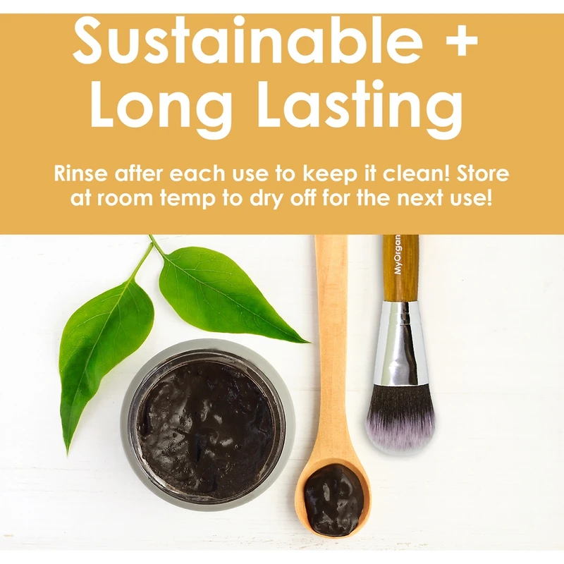 Face Mask Brush - Soft Bamboo Facial Mud Mask Applicator Brush