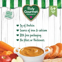 Patate douce, pomme et poulet