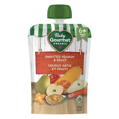 Courge rotie et fruits