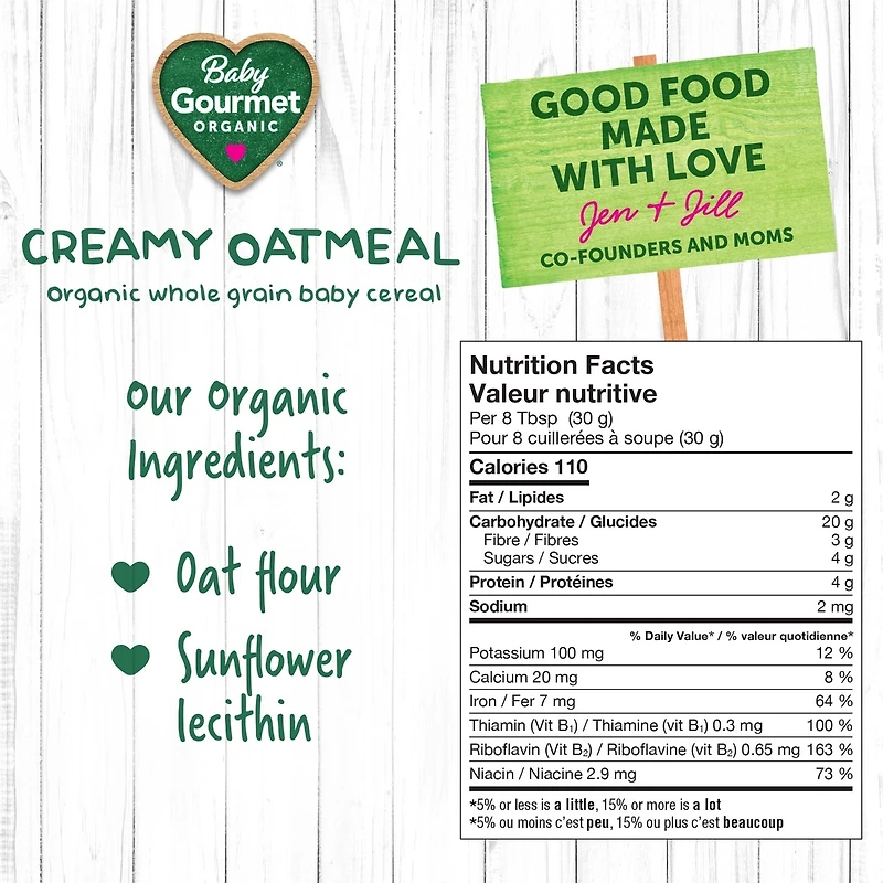 Baby Gourmet Organic Baby Cereal Creamy Oatmeal