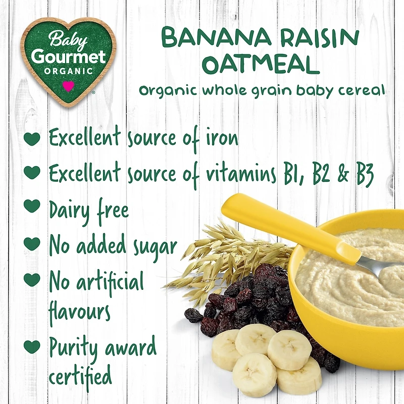 Baby Gourmet Organic Baby Cereal Banana Raisin Oatmeal
