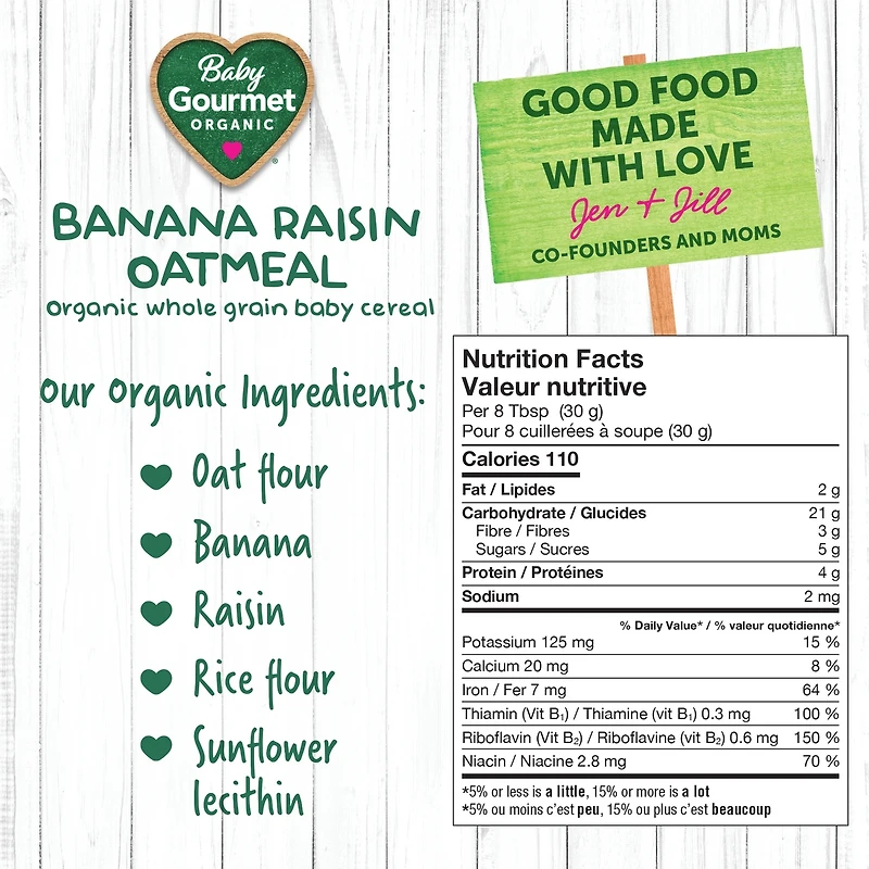 Baby Gourmet Organic Baby Cereal Banana Raisin Oatmeal