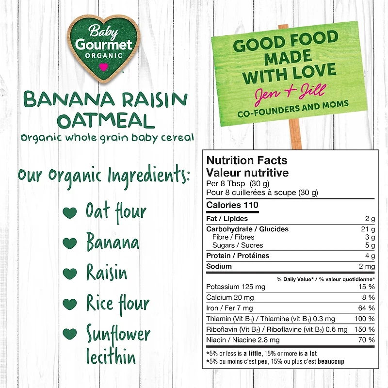 Baby Gourmet Organic Baby Cereal Banana Raisin Oatmeal