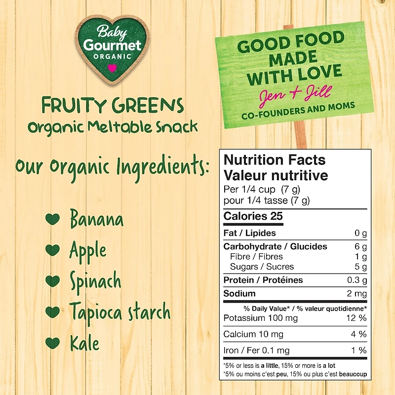 Baby Gourmet Meltable Mushies Fruity Greens organic baby snack