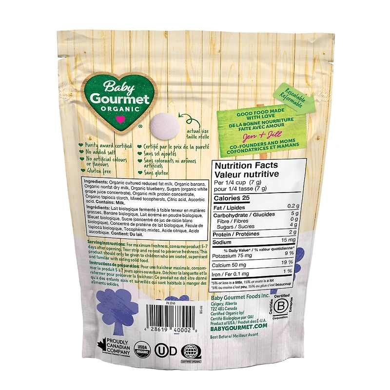 Fondants biologiques bananes et baies avec yogourt Grec pour bébé de Baby Gourmet