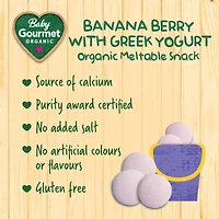 Baby Gourmet Meltable Mushies Banana Berry with Greek Yoghurt organic baby snack