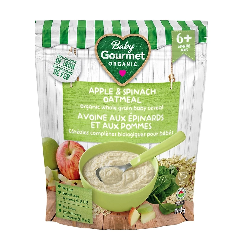 Baby Gourmet Organic Baby Cereal Apple Spinach Oatmeal