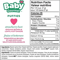 Bouchées au quinoa et aux lentilles soufflées biologiques fraise et betterave pour bébé de Baby Gourmet