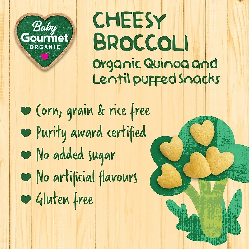 Baby Gourmet Puffies Cheesy Broccoli organic baby snack